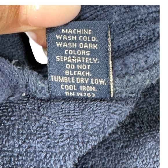 Polo Ralph Lauren Terry Cloth Robe Men's Small/Medium Belted Blue Logo Cotton - Picture 8 of 9
